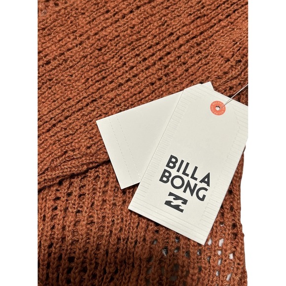 Billabong Rust Wrap Sweater Women's Knit V-Neck Boho Top | New With Tags - Picture 7 of 9